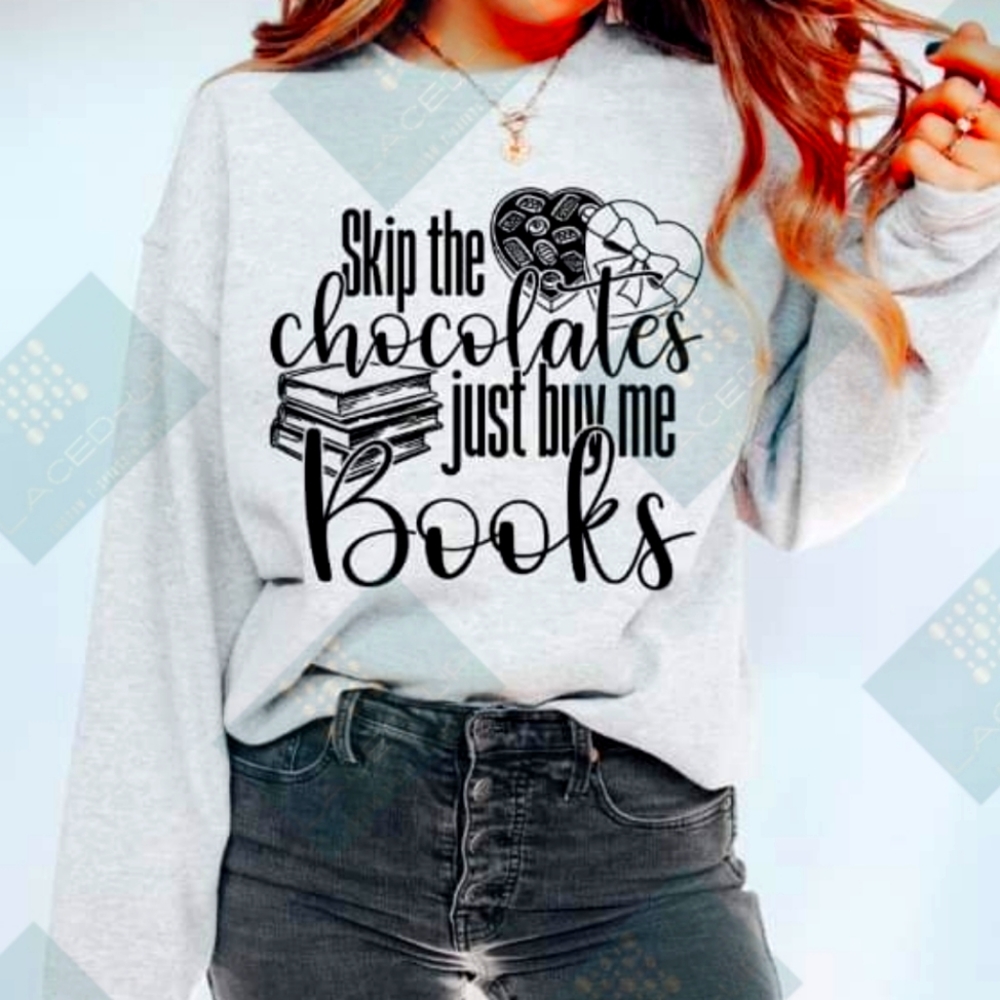 Women's Graphic Sweater-Skip the Chocolates